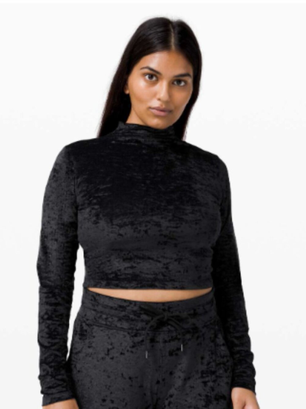 Lululemon All Aligned Mock Neck Top in Crushed Velvet Size 10 W3EBTS